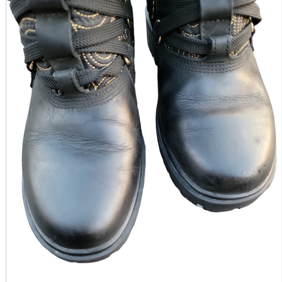 TIMBERLAND Quilted Golden Swirl Leather Lace-Up Boots 6.5 - Picture 11 of 16